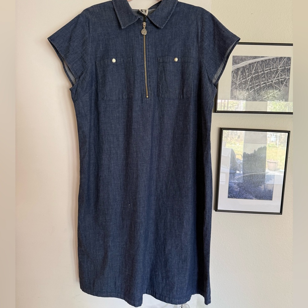 Anne Klein Stretch Denim Shift Dress, 1X, BNWT